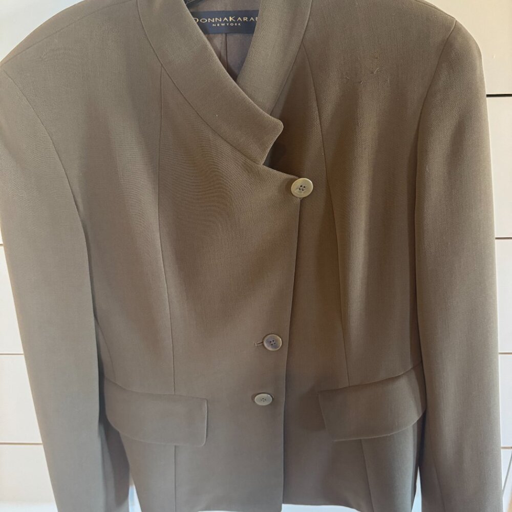 Donna Karan vintage jacket...taupe, size 8 wool